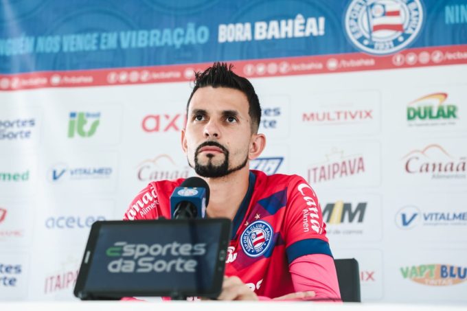 Marcos Felipe em entrevista coletiva no Bahia