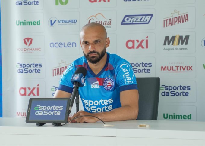 thaciano em entrevista coletiva no bahia